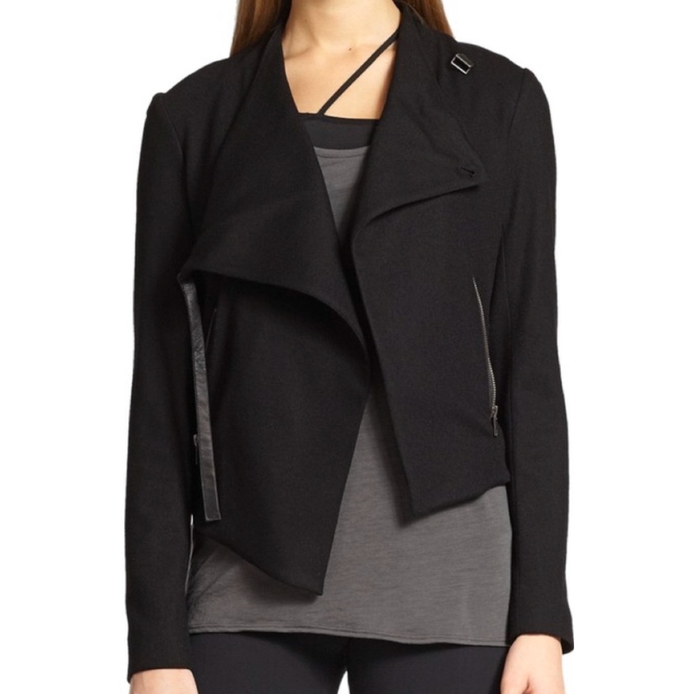 Helmet Lang Black Cropped Sonar Jacket Sz P - Picture 2 of 8